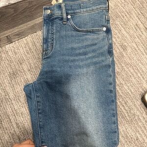 Madewell mid rise, kick out jeans